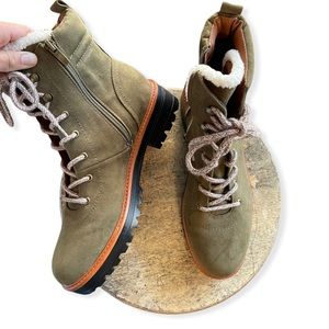 Never worn Marc Fisher Green Suede Boots size 8.5